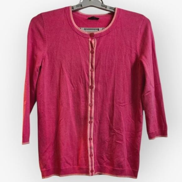 Talbots Petite Pink Cardigan Sweater Women’s Size S (Approx)‎ Trim Detail - Picture 2 of 6
